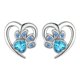 thumbnail image 1 of Aros pendientes corazon circon de fantasia agua marina, 1 of 3