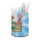 thumbnail image 1 of Monstruo Digital-theme Cylinder Pen Holder Pencil Organizer with Flannel Lining PVC Leather Material Cardboard Base for study work 10*8CM, 1 of 6