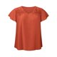 thumbnail image 2 of GRACIA Y GRANDEZA Blusa Casual de Mujer Talla Grande para Escuela, Colegio, Pascua, Verano con Hombro Fruncido, Textura Jacquard, Manga con Volantes, Cuello en V, Talla 3X Naranja Rojo, 2 of 6