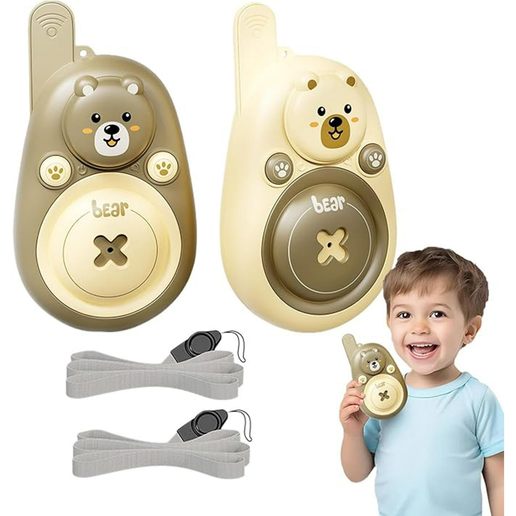 Veatool - Walkie - Talkie Para Niños, 2 Conjuntos Lindos De Walkie - Talkie Para Osos, Con Cuerda Colgante Portátil, Regalo Perfecto Para Niños Y Niñas De 3 A 12 Años