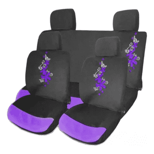 Genérico - Funda Cubre Asiento Mariposa Flores 8 Piezas Auto Universal