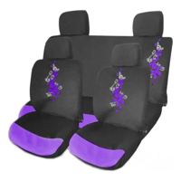 Genérico - Funda Cubre Asiento Mariposa Flores 8 Piezas Auto Universal