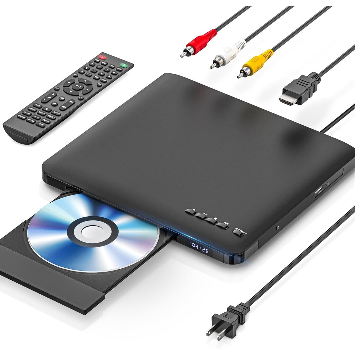 Reproductor Dvd Ultra Slim Maite Hdmi Av Usb Mtdvd10 Lite