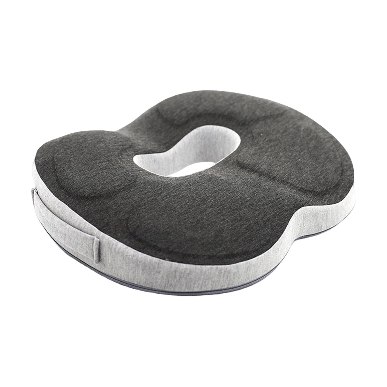 Ioensy - Cojín De Donut Sentado, Funda Lavable, Espuma Viscoelástica Antideslizante Para Viajes De Oficina, Gris