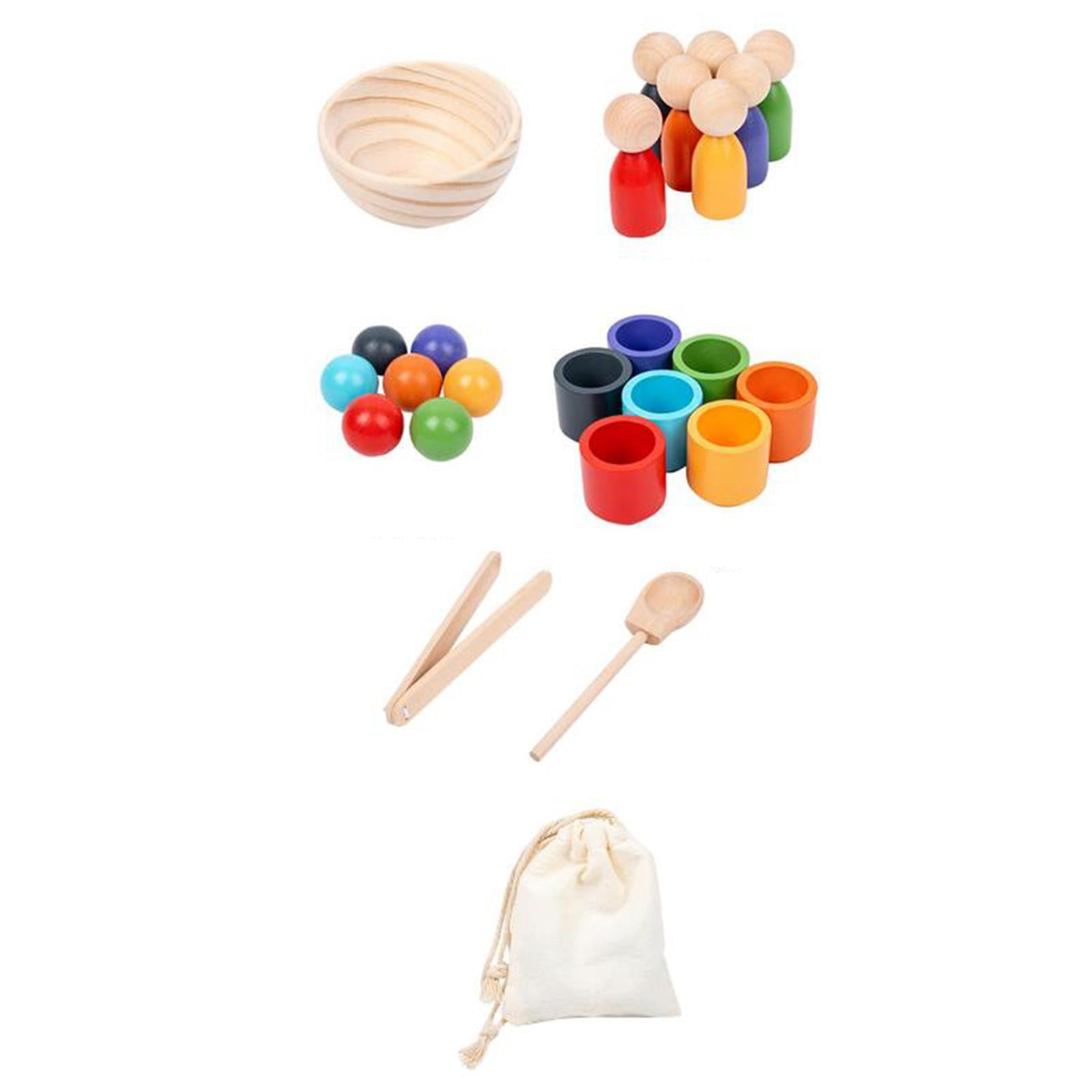 Bothyi - Bolas En Tazas Montessori Toy Fine Motor Juego De Mesa Matching And Counting Toy 7 Colores