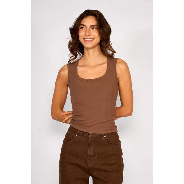Top con Sujetador Incorporado Valentina Taupe cafe L