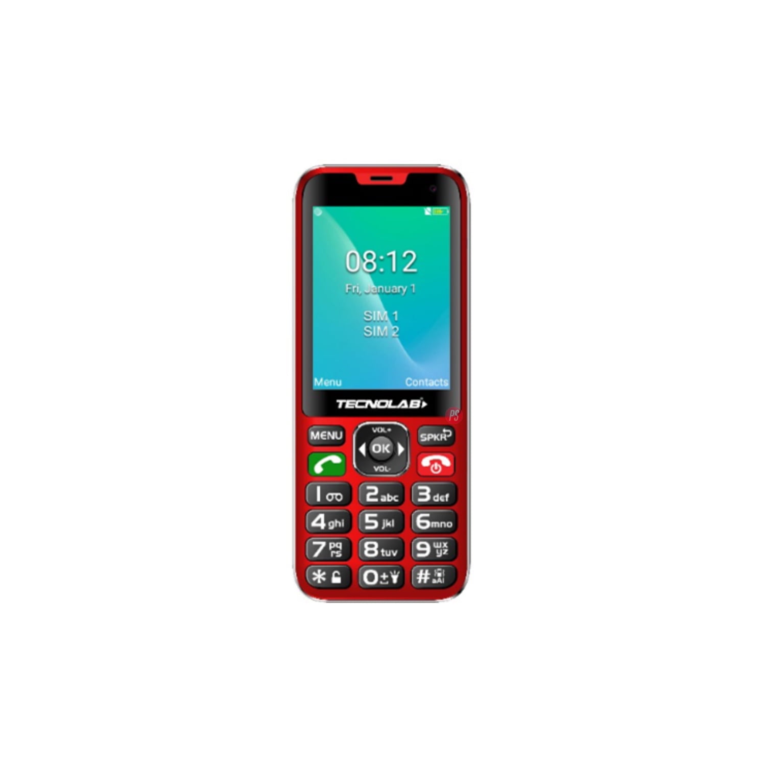 Tecnolab - Celular Senior 4g Dual Sim Color Rojo - Ps