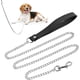 thumbnail image 1 of Correa de cadena para perro, 118 cm, de metal, con asa acolchada, color negro y plateado, 1 of 5