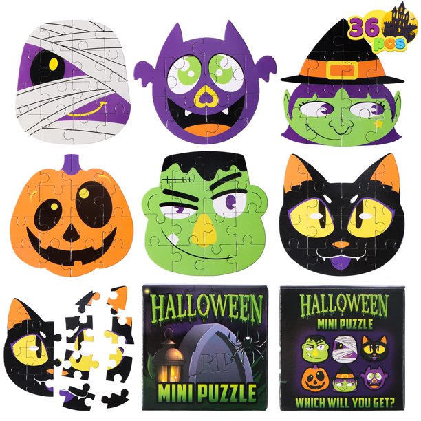 Juego de rompecabezas JOYIN para Halloween, 36 unidades, regalos para fiestas infantiles