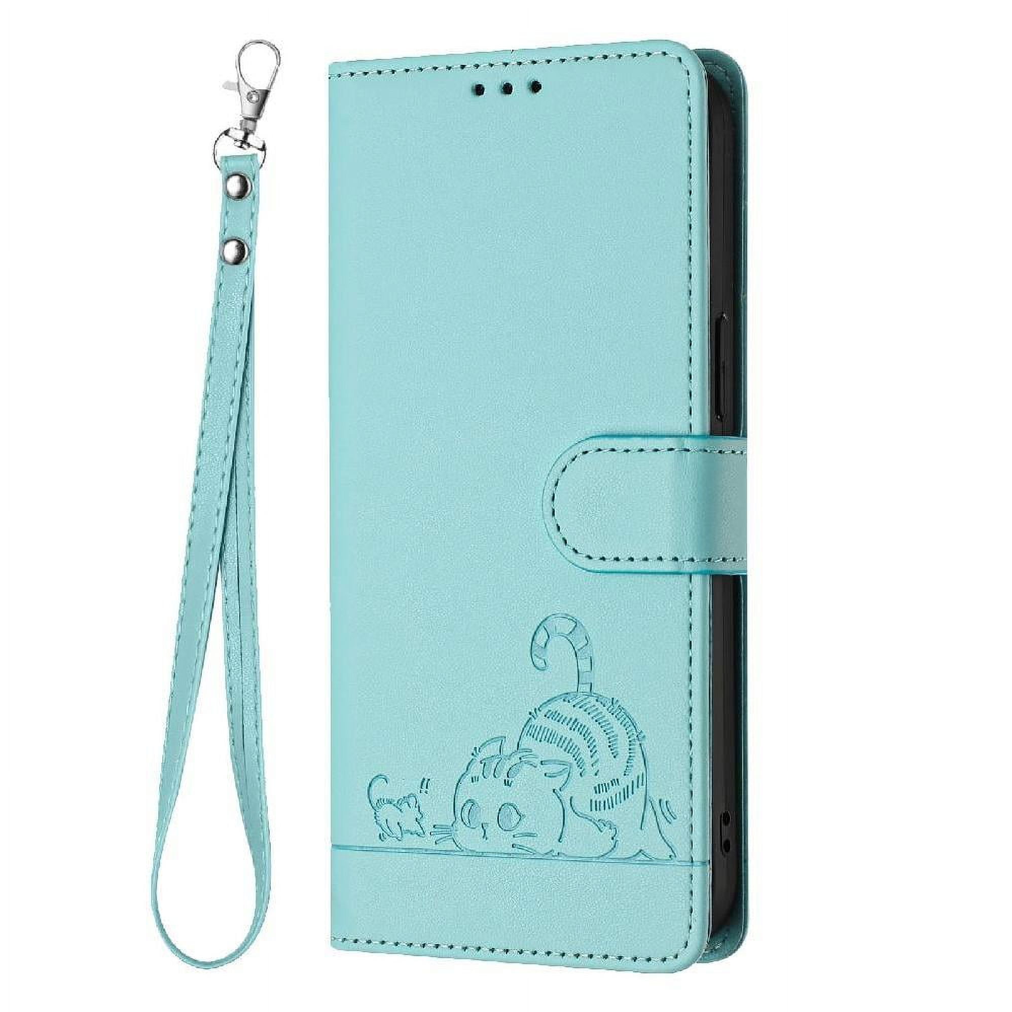 Funda Cartera Para Oukitel C57 Pro / C57S | Con Relieve De Gato | Ranuras Para Tarjetas Y Soporte