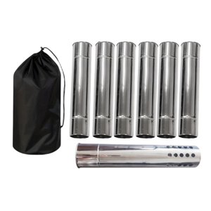 Ioensy - 6 Tubos Rectos Para Chimenea, Extensión De Tubo Para Estufa, Para Tienda De Campaña, Senderismo, Picnic