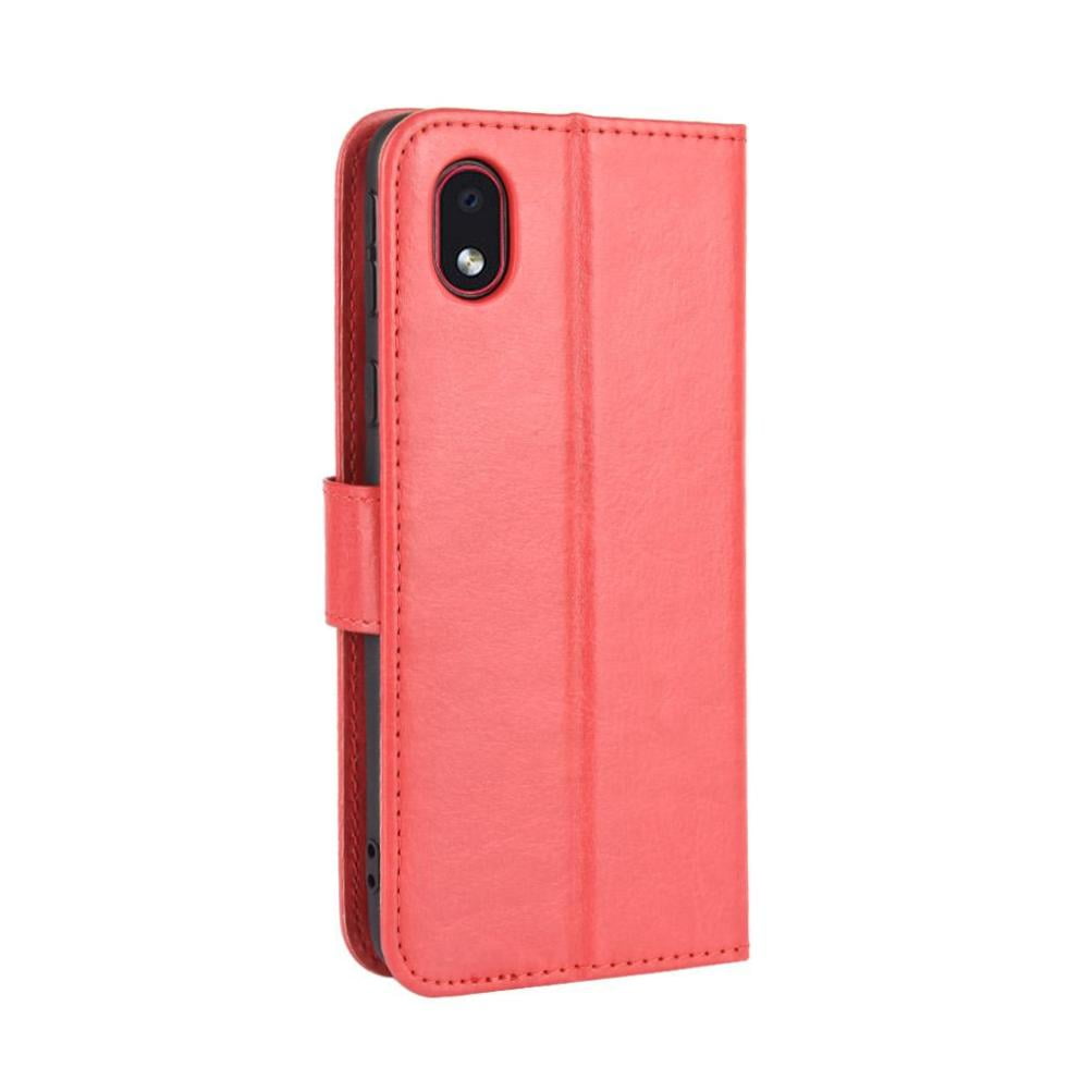 Foxdock - Funda Tipo Libro Para Samsung Galaxy A01 Core, Cartera Todo‑en‑uno, Funda Multifuncional Con Tarjetero Y Correa De Muñeca Desmontable