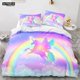 thumbnail image 1 of Cartoon Rainbow Unicorn Bedding Set Unicorn Sets Double Duvet Cover Kids Girls Child Soft Bed Linen, 1 of 5