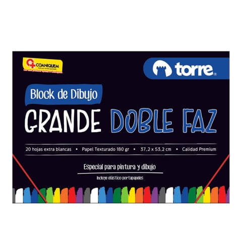 Torre - Block De Dibujo Grande Doble Faz 20 Hojas