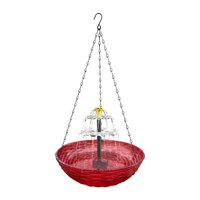 Magideal - Balcón De Baño De Pájaros Solares Césped Con Energía Solar Fuera De La Cubierta Del Jardín Del Jardín Patio Patio Colgante Patio De Baño De Pájaros Rojo