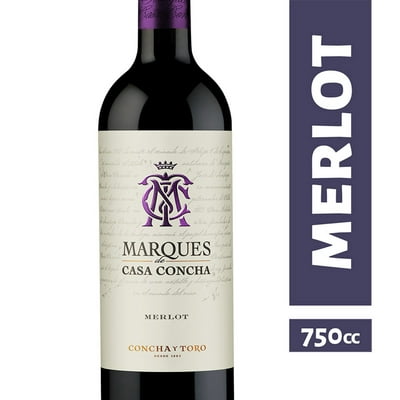 Vino Tinto Merlot 14.5° Botella 750 Cc Marques De Casa Concha