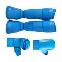 Magideal - Conjunto De Equipo De Sparring De Karate, Guantes De Boxeo, Espinilleras, Almohadillas De Entrenamiento De Taekwondo, Guantes De Boxeo, Equipo De Spar Azul