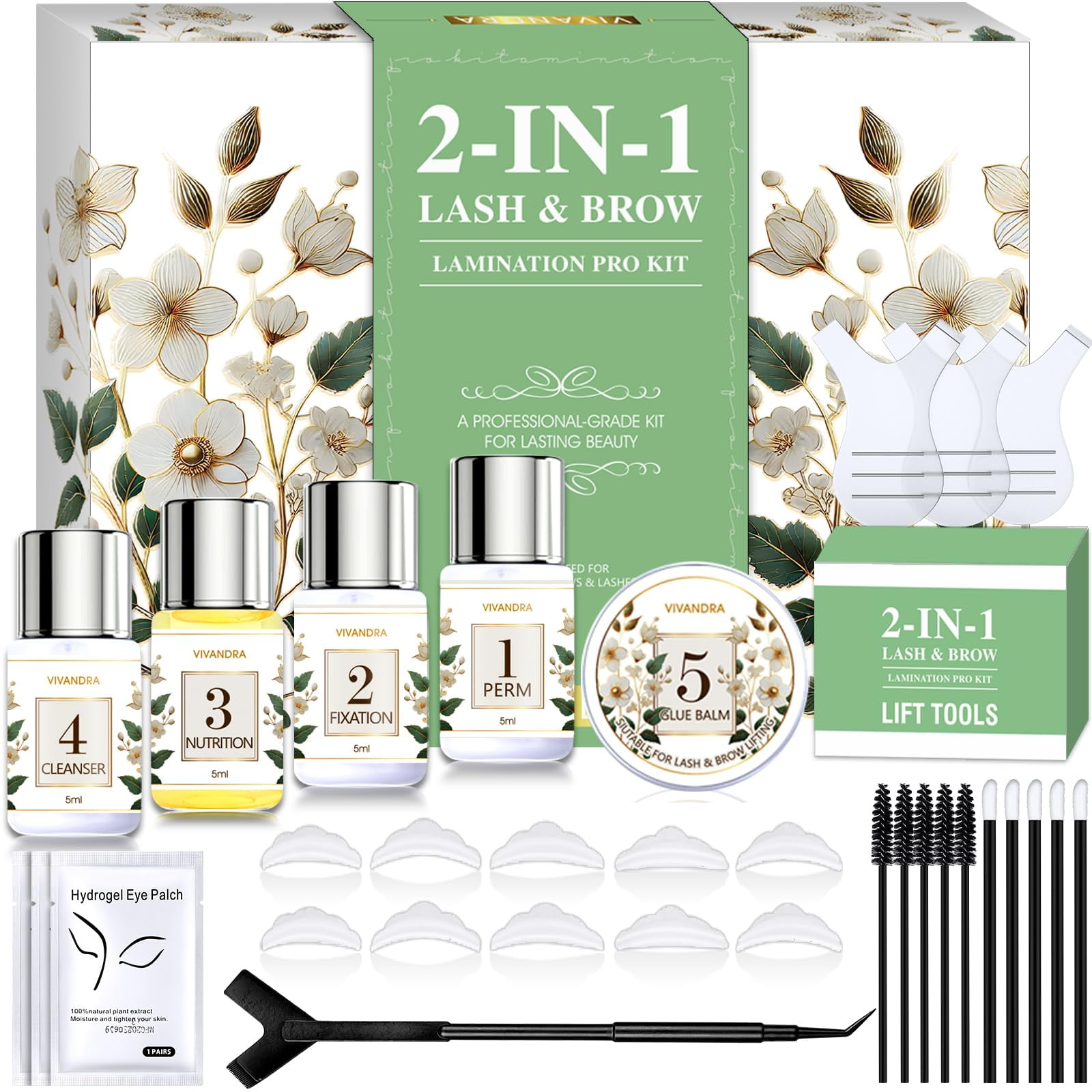 Kit De Estiramiento De Pestañas Y Laminación De Cejas Vivandra Professional