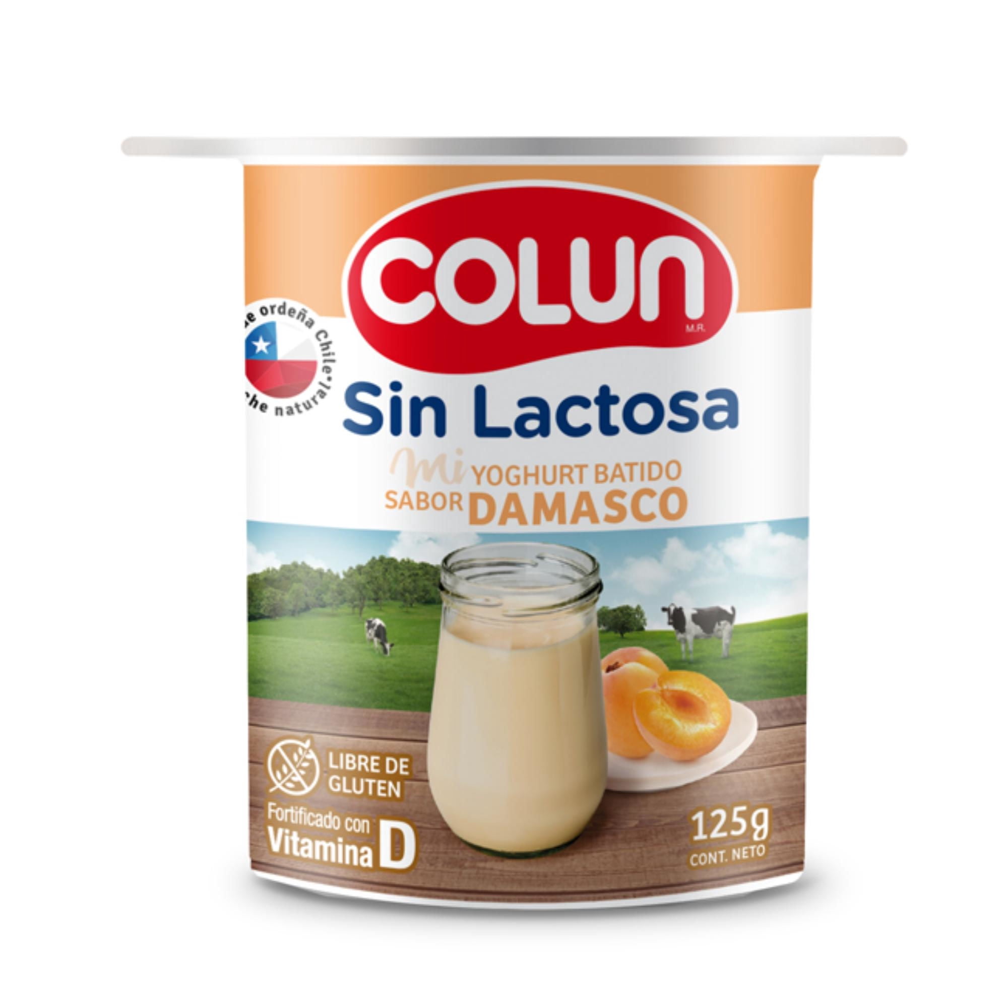 Yoghurt Batido Sin Lactosa Sabor Damasco Pote 125 g Colun