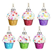 Magideal - Adornos Navideños Con Forma De Cupcakes, Adornos De Postres En Colores Pastel, Adornos Para Árboles De Navidad, Adornos Colgantes Para Fiestas Navideñ