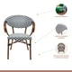 thumbnail image 3 of Silla Bistro Parisina Textileno enrejado con reposabrazos - Blanca con negro, 3 of 4