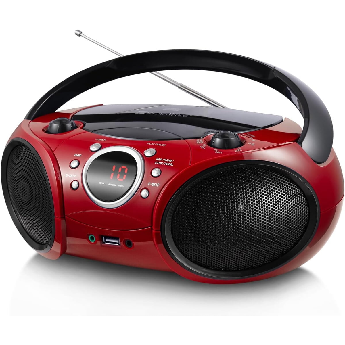 Singing Wood - Boombox Singingwood Cd Bluetooth Am Fm Usb Rojo