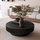thumbnail image 1 of 39.37'' Round Coffee Table with Storage Solid Wood Veneered Modern Coffee Table Accent Tea Table for Living Room, Bedroom, Apartment or Office, Black, 1 of 3