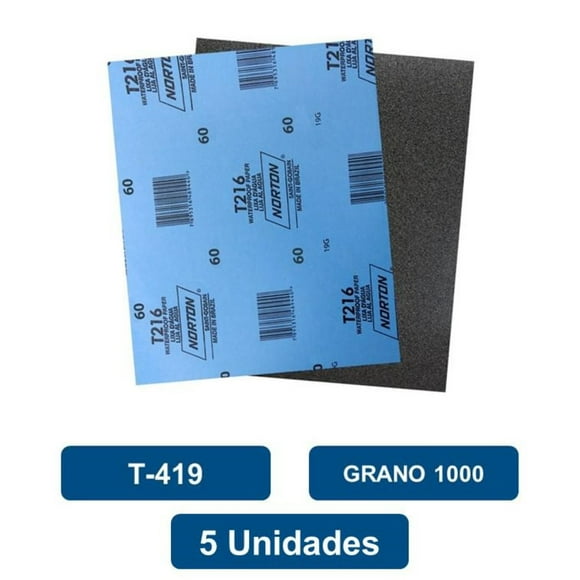 Lija al Agua T-419 Grano 1000 5un.