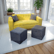 thumbnail image 1 of Sofa Dos Cuerpos Mas Dos Puff Amarillo Felpa, 1 of 2