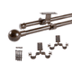 thumbnail image 5 of Set Doble De Barras Para Cortina Extensible 75-110 Cm De Metal Diámetro 16/19 Mm Soporte De Techo Terminal Bola Color Café, 5 of 5