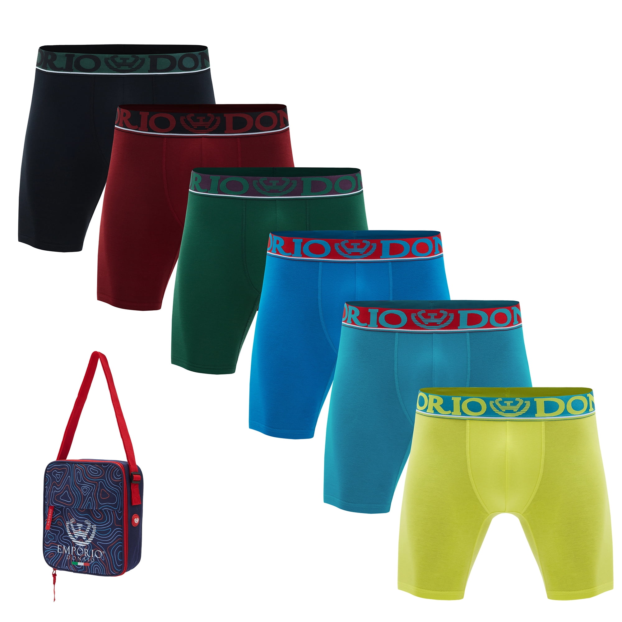 Giovacchino - Pack De 6 Boxer Largo Algodón Hombre Con Bolso Regalo