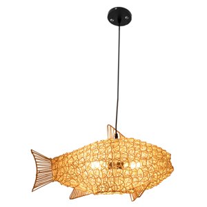 Ioensy - Lámpara Colgante De Mimbre Tejida Con Farol En Forma De Pez Para Restaurante Kitchen Island Stylea