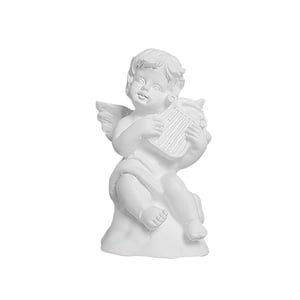 Bothyi - Estatua De Ángel Pequeño, Figura Decorativa De Querubín De Resina Para Mesa, Dormitorio, Hotel, Arpa De 3,4X3,4X6Cm