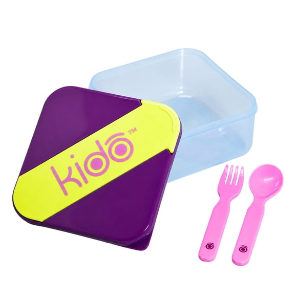 Hermético Kido con Cubiertos Libre de BPA Morado - PS