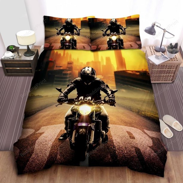 Motorcycle Road Quilt Duvet Cover Set Bedclothes Home Textiles Children Soft3-Piece Bedding Set