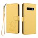 thumbnail image 1 of Funda de Gato tipo Libro para Samsung Galaxy S10 Plus, Amarillo, 1 of 6