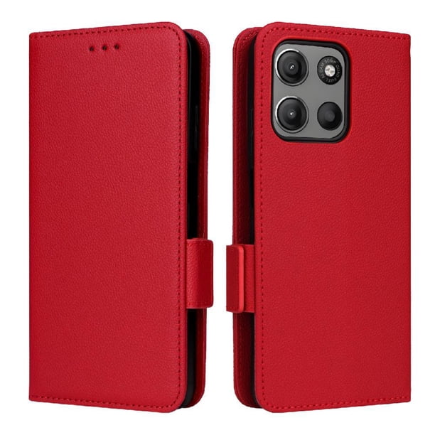 Funda Cartera para Motorola Moto G17 Power Tapa Flip con Ranuras y Soporte Marrón