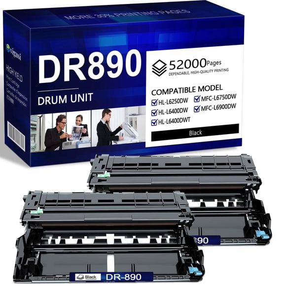 Unidad de tambor VIGUSI DR890 – Pack de 2, alto rendimiento 52.000 páginas