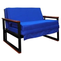 Recutex - Futon Metalico Folk 1 Plaza ""Azul""