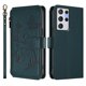 thumbnail image 2 of Funda Cartera Mariposa para [Samsung Galaxy S21 Ultra] con Soporte y Cremallera Verde oscuro, 2 of 6