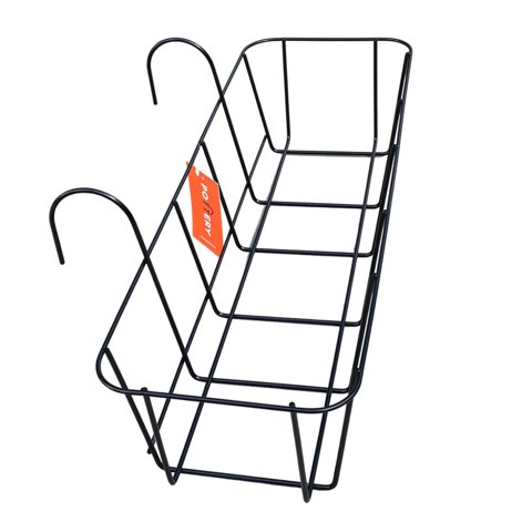 Pottery - Porta Macetero Colgante, Tipo Canasto, Metalico, Negro, Para 3 Macetas