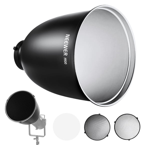 Reflector Bowens Mount de 29,5 cm con rejillas en forma de panal y tela NEEWER
