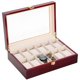 thumbnail image 1 of Caja de Relojes Uten de 12 Compartimentos 31 × 21 × 9 cm con Tapa de Vidrio, 1 of 8