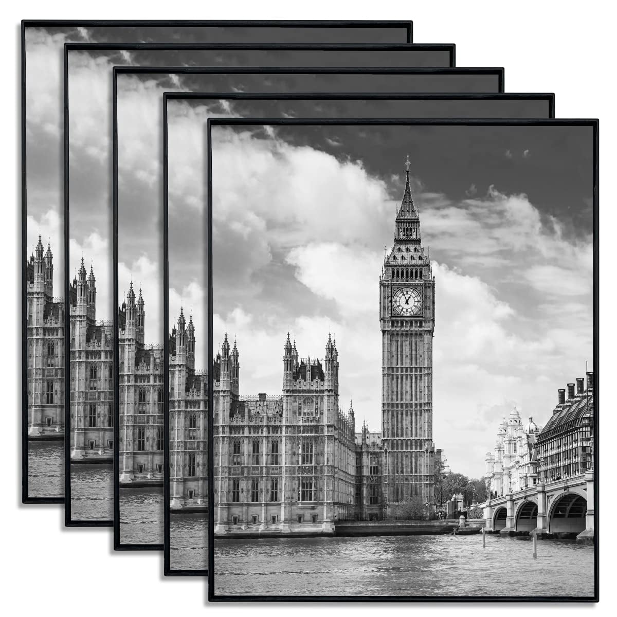 Marco De Fotos Gomaize Con Carga Frontal, Negro, 20 X 25 Cm, Juego De 5