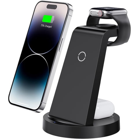 Cargador Inalámbrico 3 En 1 Para Iphone Apple Watch Airpods
