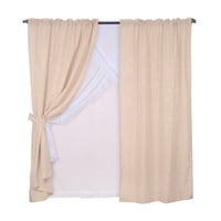 Mashini - Set Cortinas 11 Piezas Tubo Kate Beige
