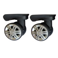 Ioensy - 2 Uds Rueda Silenciosa Para Equipaje Rotación 360 Universal Resistente Para Kits De Equipaje Negro Sin Freno