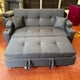thumbnail image 2 of Sofá Cama Royal 2 Plazas Gris Oscuro Lino con puf y cojines, 2 of 4