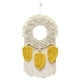 thumbnail image 5 of Tapiz para colgar en de macramé, decoración tejida, adorno decorativo hecho de Boho, artesanía, borla bohemia para decoración Amarillo, 5 of 5