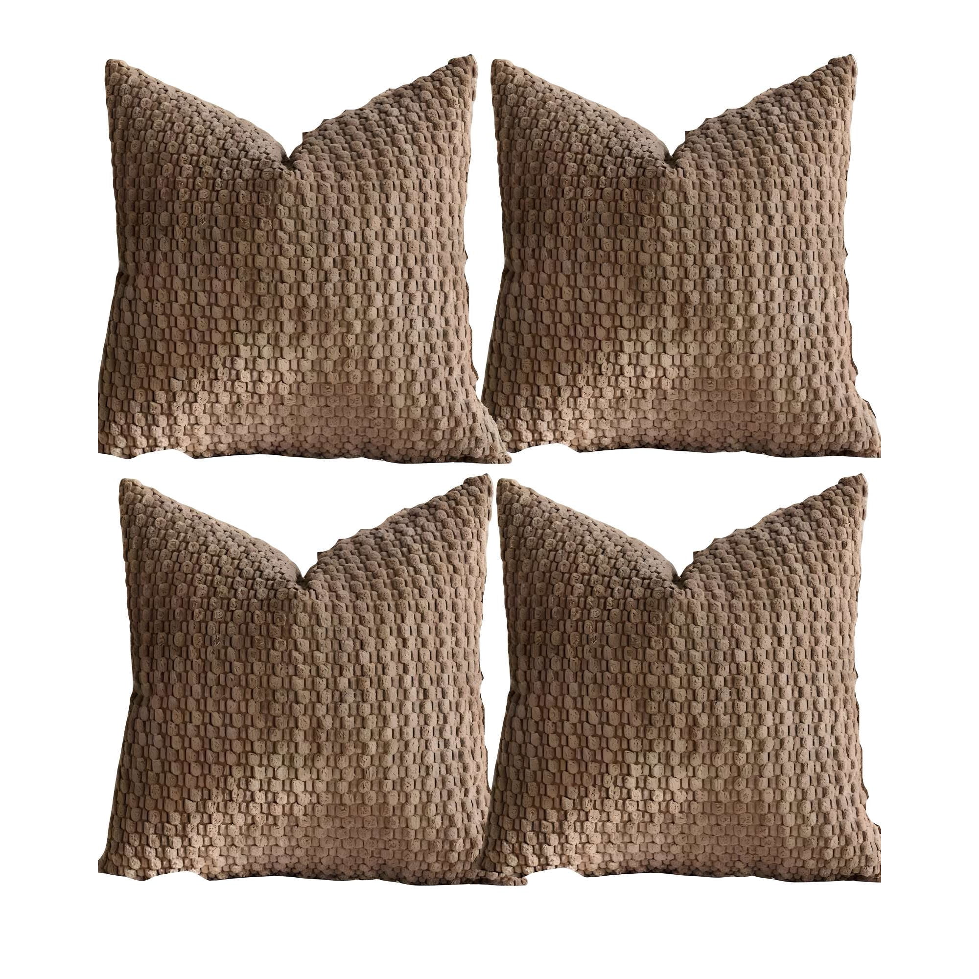 Genérico - Pack De 4 Fundas De Cojines Diseño De Maiz 45cm X 45 Cm Marron